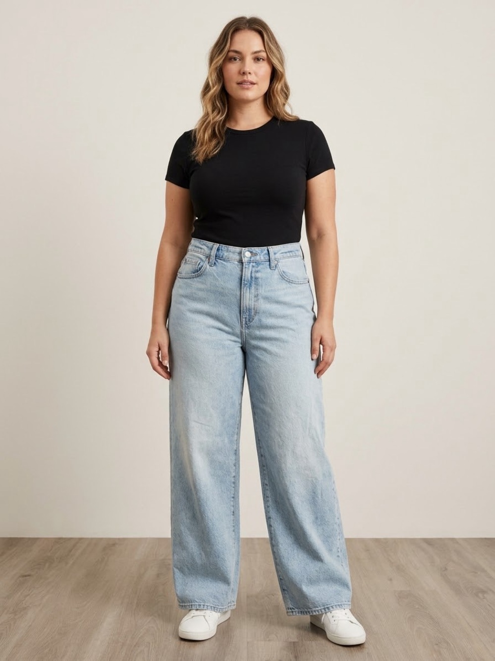 American Eagle Outfitters Light Blue High-Rise Wide-Leg Jeans